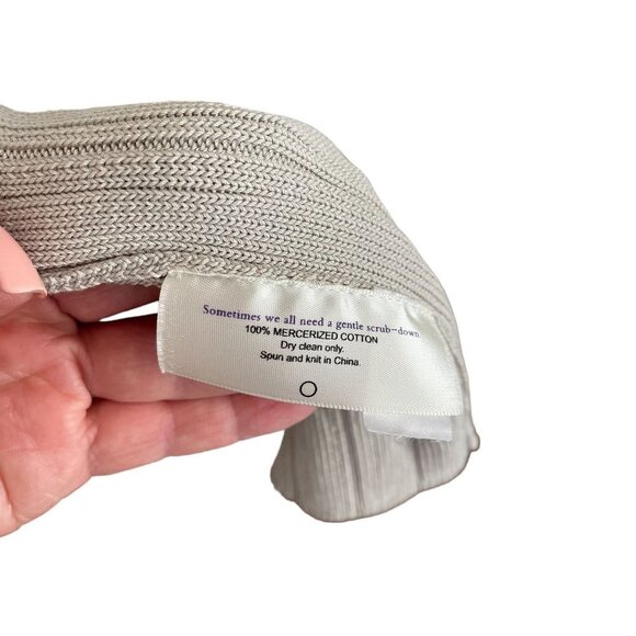 MM Lafleur Beige Short Sleeve Pullover Dress Textured Knitted 100 Cotton Size M - Picture 10 of 11